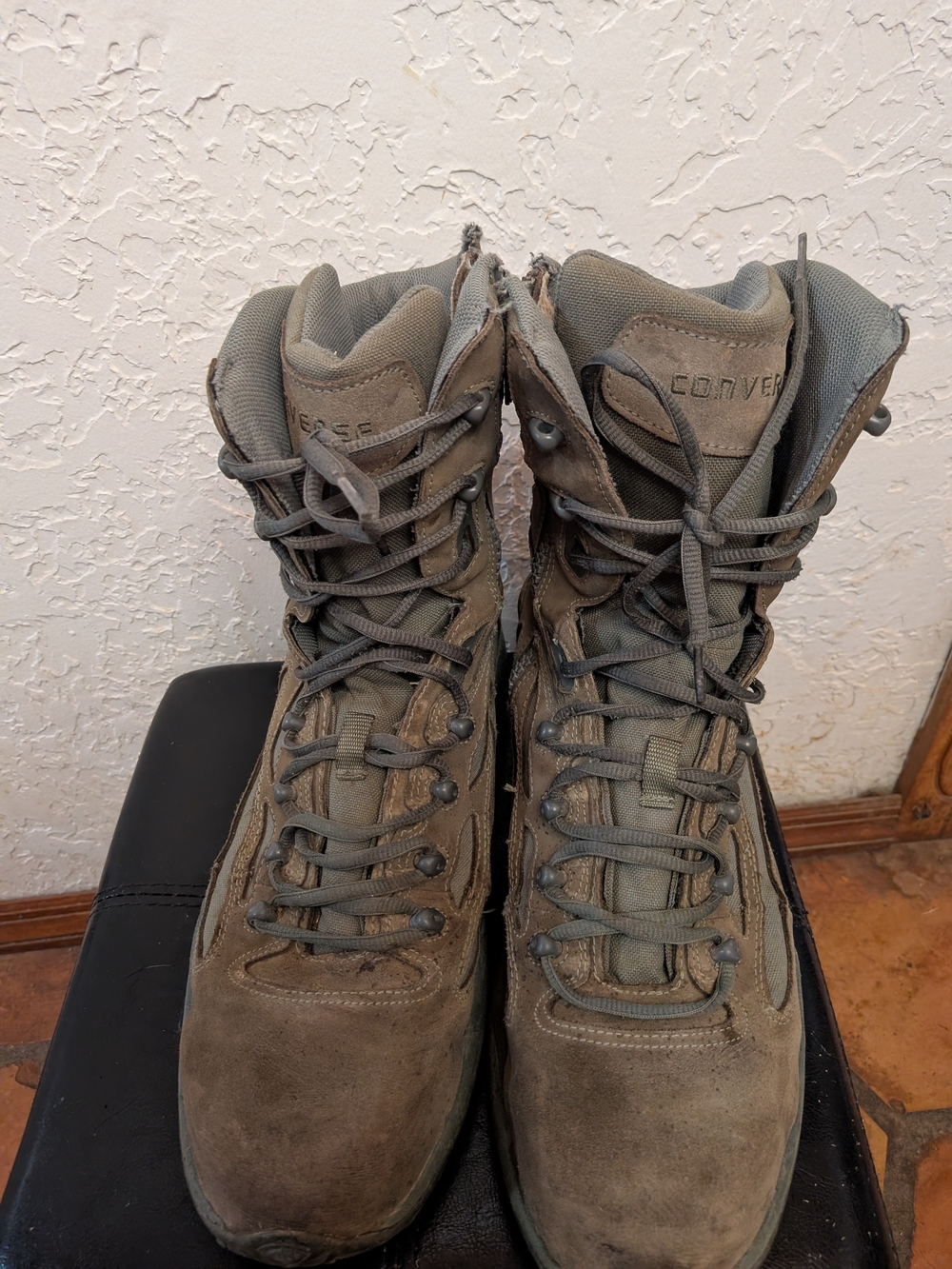Converse Men's Olive Tactical Lace-Up Boots With Zipper Closure